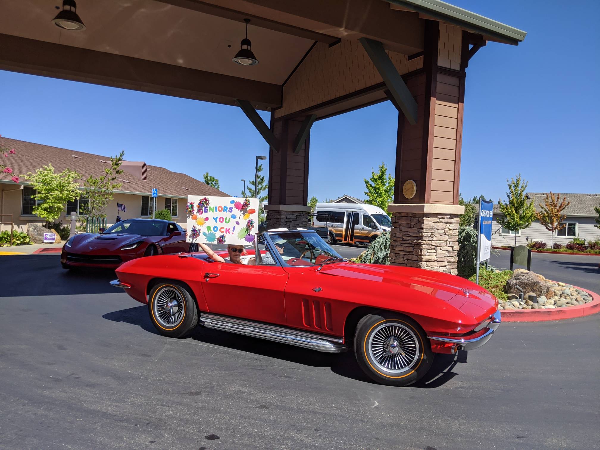 Corvette with sign