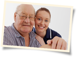 provider of home care services with elderly man