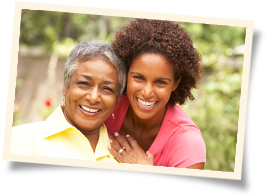 Provider of in home care in Tri-Cities hugging elderly patient